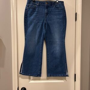 Michael Kors Blue Flare Wide Leg Jeans